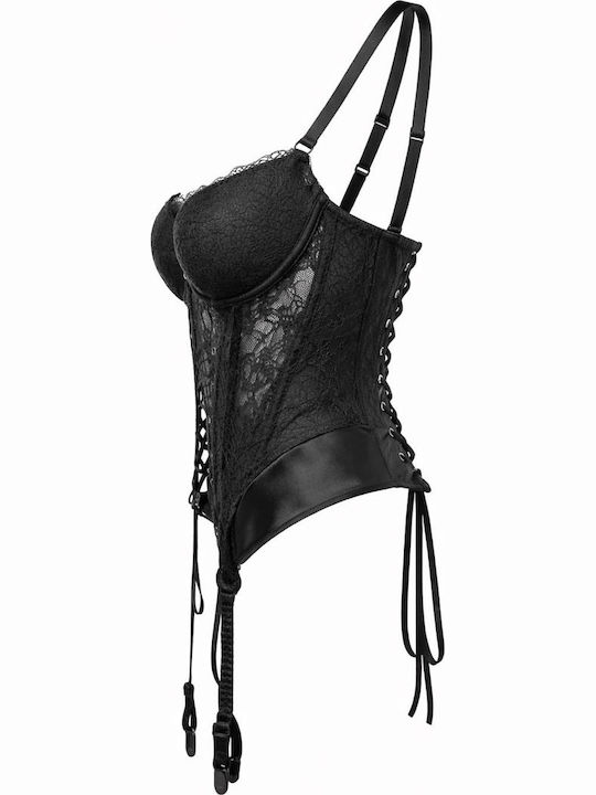 Luna Luxury Guepiere Sexy Μπουστοζαρτιέρα Black