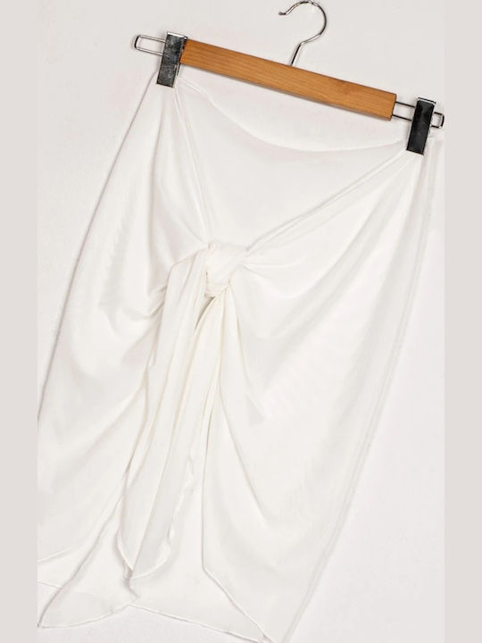 Short Elastic Net Pareo Size One Size White