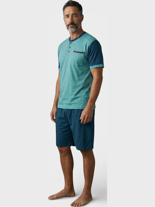 Ανδρική Πιτζάμα Καλοκαιρινή Collection 100% Βαμβάκι Δύο Παντελόνια Πετρόλ Cl2692-12-πετρόλ Ανδρική Πιτζάμα Καλοκαιρινή Collection 100% Βαμβάκι Δύο Παντελόνια Πετρόλ Cl2692-12-πετρόλ