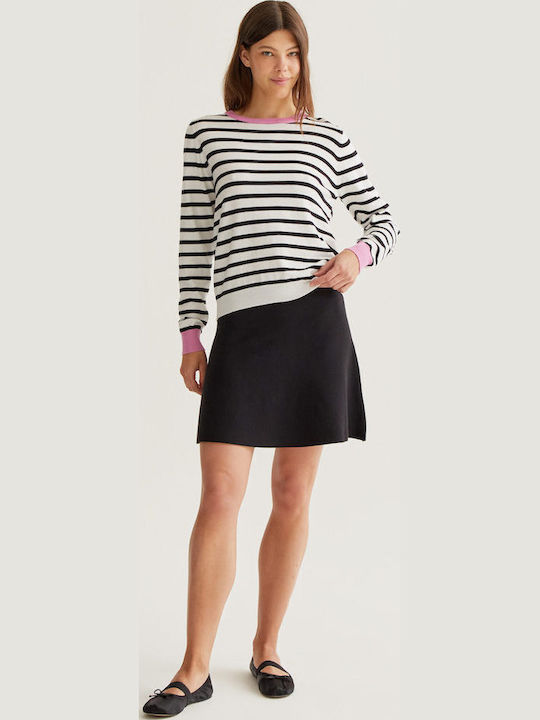 Women's Long Sleeve Striped Blouse Ecru