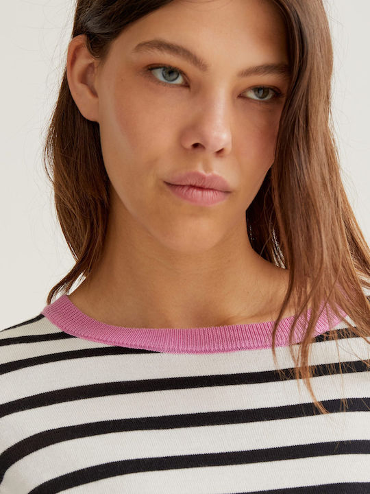 Women's Long Sleeve Striped Blouse Ecru