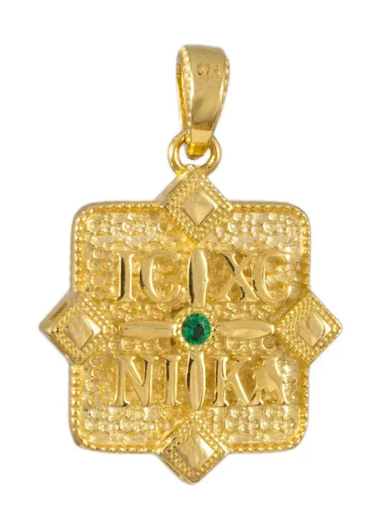 Kinder Amulett Kinderschutzamulett Beidseitig mit Jesus Christus aus 9K Gold 055325
