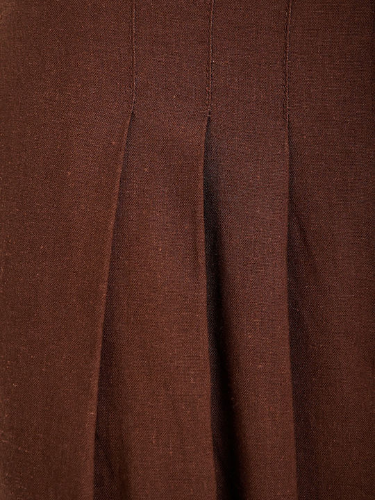 Women's Linen Pantaloons in Relaxed Fit Brown