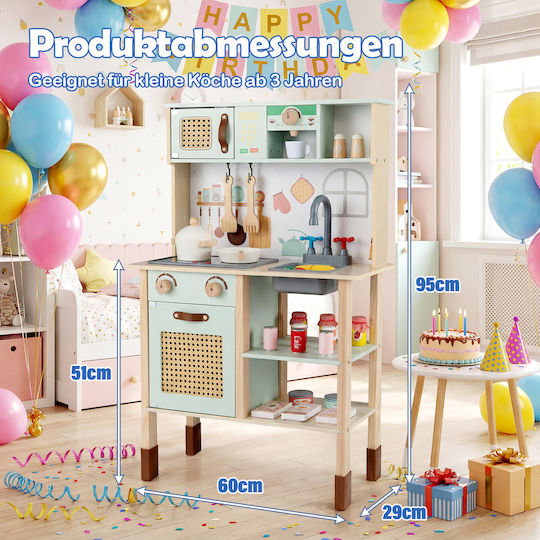 Costway Wooden Kids Kitchen for 3+ Years