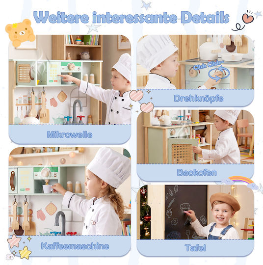 Costway Wooden Kids Kitchen for 3+ Years