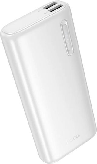 Hoco J158A Power Bank 10000mAh με 2 Θύρες USB-A Λευκό