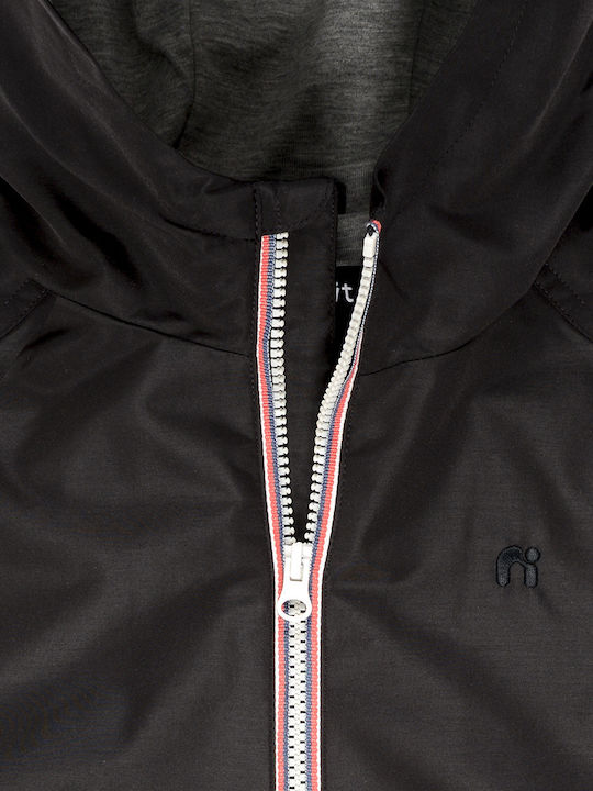 Kids' Casual Jacket Windproof with Lining & Hood Black