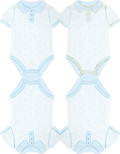 Baby Bodysuit Napkins Light Blue 10 Pieces
