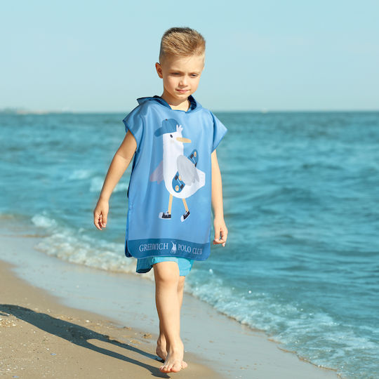 Greenwich Polo Club Junior Kinder Strandponcho 50x115 Blau