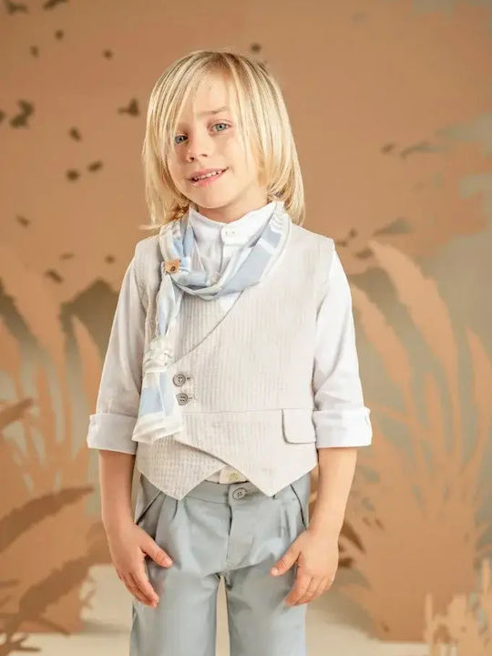 Baby Bloom Baby Bloom Baptism Suit with Vest for Boys Gray