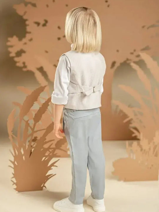 Baby Bloom Baby Bloom Baptism Suit with Vest for Boys Gray
