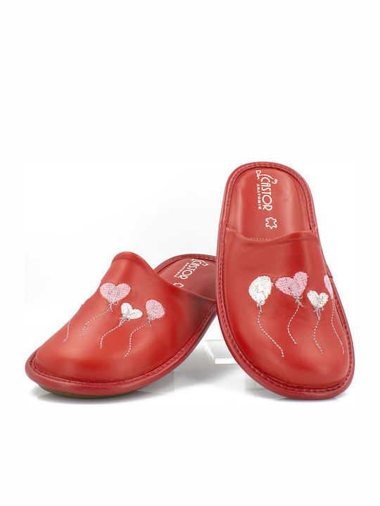 Anatomic Leather Women's Red Slippers