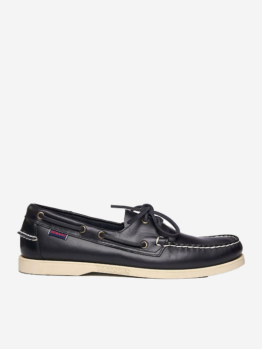 Portland Leather Men's Boat Shoes in Blue Colour