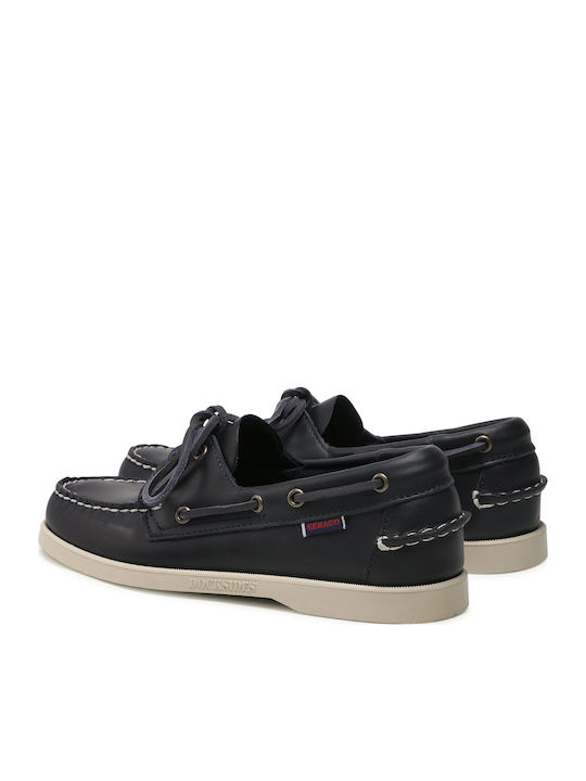 Portland Leather Men's Boat Shoes in Blue Colour