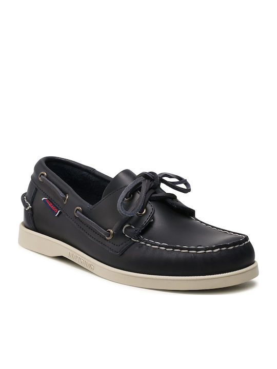 Portland Leather Men's Boat Shoes in Blue Colour