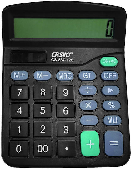 Justnote ΚΚ-837Β Calculator 12 Digits in Black Color 1pcs
