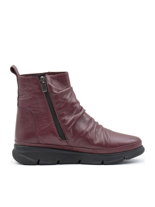 Leder Damen Stiefeletten Knöchel Rot
