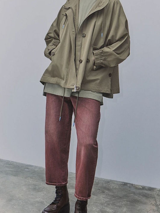 Women's Khaki Gabardine with Hood
