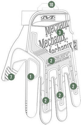 Mechanix Wear Mechanix M Pact Brown LG Gloves for Work Brown Synthetic Leather 1pcs