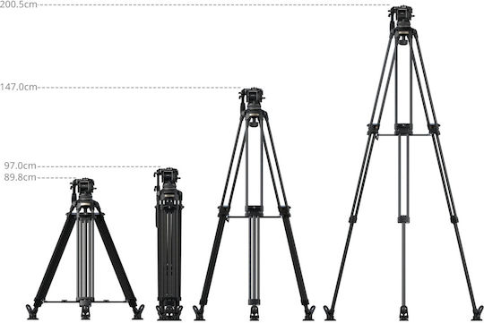 SmallRig SmallRig Carbonfaser Fotografie- & Videostative mit Einfaches Fußbett mit Integrierter Kopf 3-Wege und Maximalbelastung 5kg