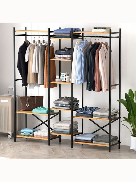 Megapap Openix Wooden Floor Standing Coat Rack Green 171.7x34.2x180.7cm