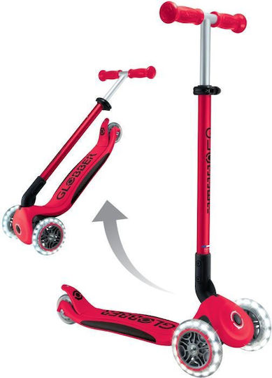 Globber Kids Scooter Primo Lights V2 3-Wheel for 2+ Years Red
