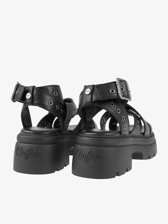 Damen Flache Sandalen Schwarz