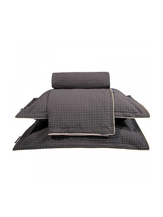 Greenwich Polo Club Cotton Duvet Cover Set 220x240cm King Size with 2 Pillowcases 2374 Dark Grey