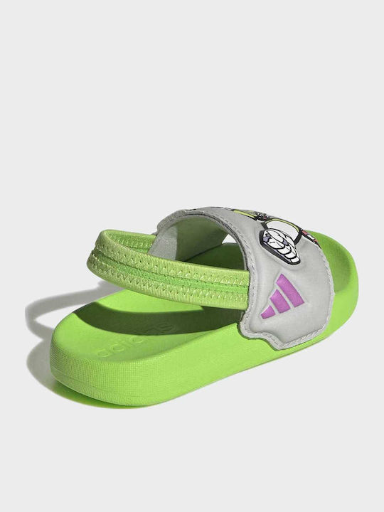 Kids' Flip Flops Slides Green Adilette Estrap