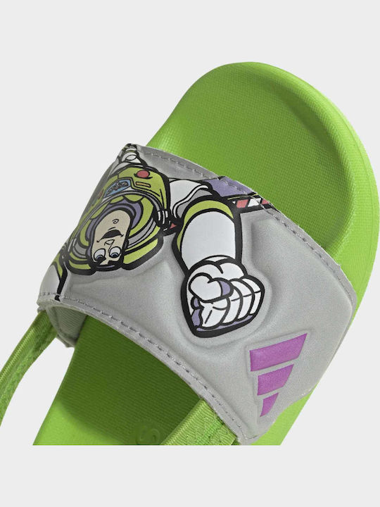 Kids' Flip Flops Slides Green Adilette Estrap