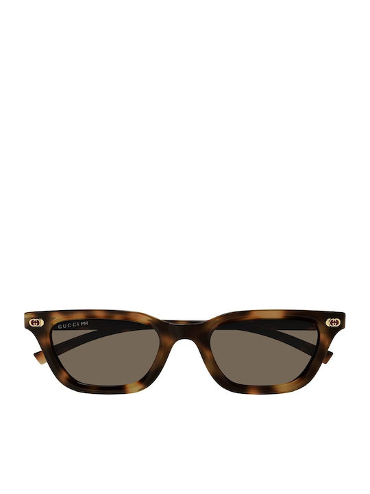 Gucci Women's Sunglasses with Brown Tartaruga Plastic Frame and Brown Lens GG1944S 006