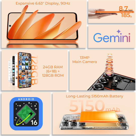 Oukitel C26 Dual SIM (6/128GB) Portocaliu