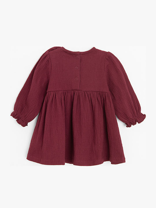 Mädchenkleid Langärmelig Set aus 2 mit Strumpfhose Rot