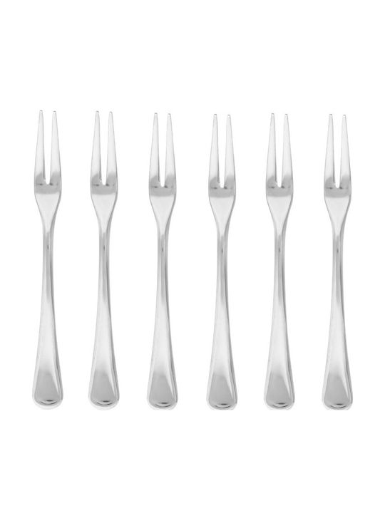 Raki Set Of Silver Stainless Steel Table Forks 6 Pieces
