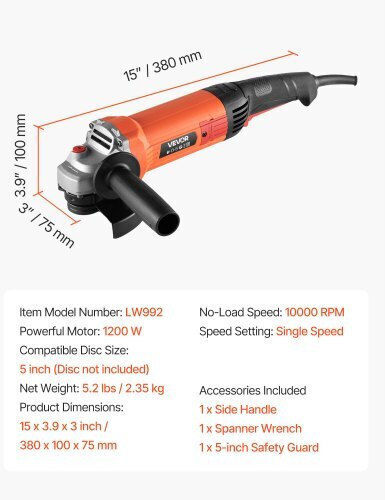 Vevor SCMCJL5YCDS132YV6001V2 Τροχός 127mm Ρεύματος 1200W