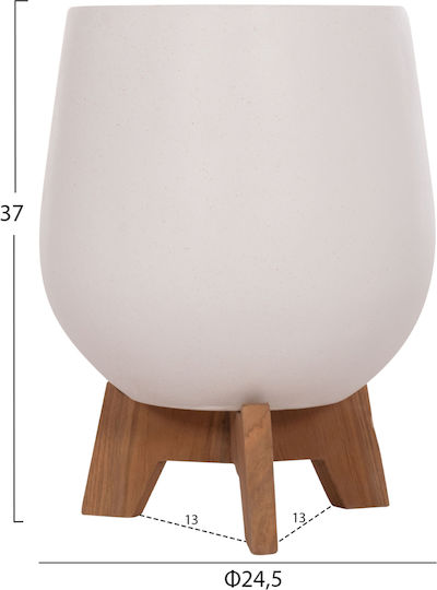 HomeMarkt Σετ 3 Γλάστρες Ξύλινες Λευκό 41.5x63εκ.