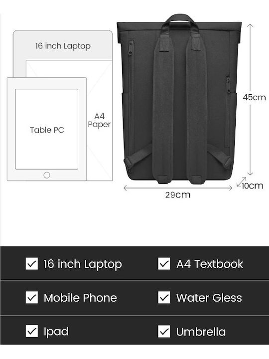 MaH Backpack Αδιάβροχο 13lt Μαύρο