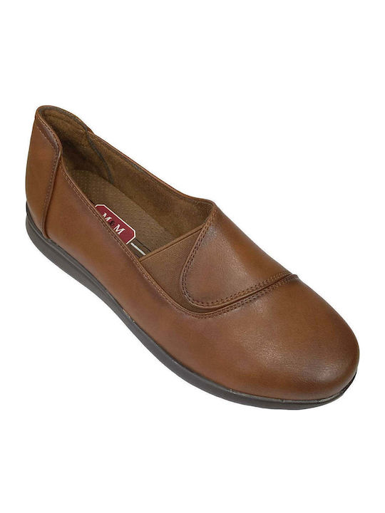 Ανατομικά Γυναικεία Slip-On από Συνθετικό Δέρμα Καφέ