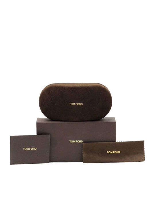 Tom Ford Unisex Sunglasses With Black Horn-Rimmed Frame And Black Gradient Lens