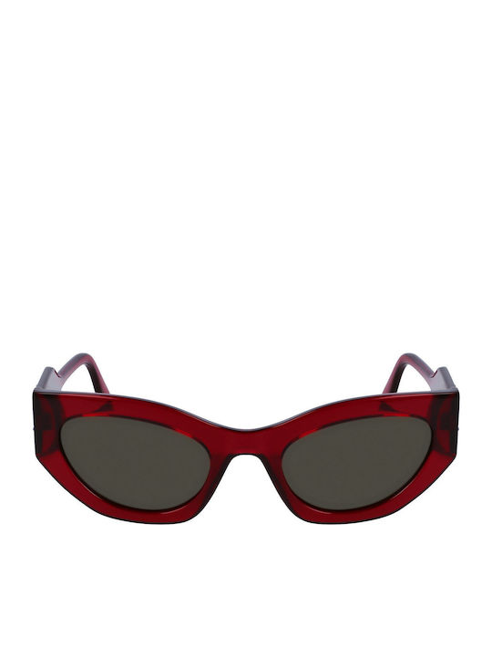Karl Lagerfeld Damen Sonnenbrille mit Rot Gestell und Rot Linse
