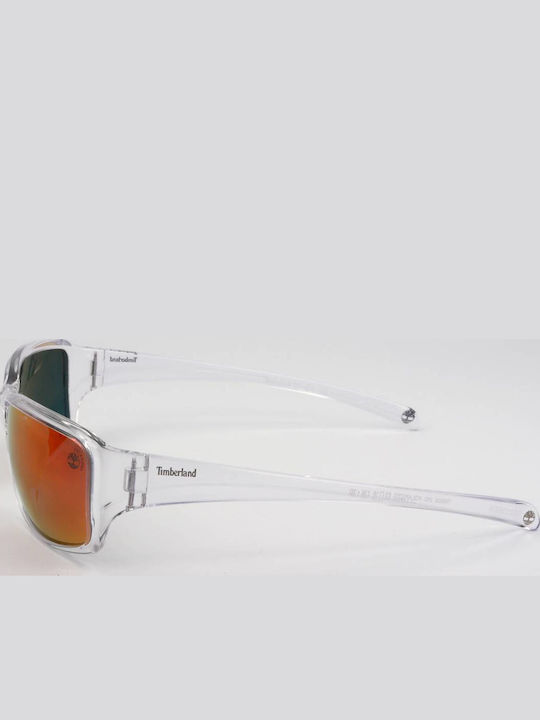 Timberland Unisex Sunglasses with Transparent Plastic Frame and Multicolour Mirror Lens TB9332 26D