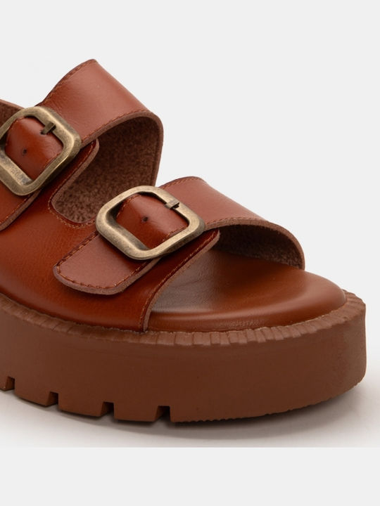 Sandale Casual Damă Flatforme Maro
