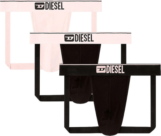 Diesel Ανδρικά Σλιπάκια Umbr Jocky Three Pack Jockstrap Συσκ.3 Τμχ -00sh9i-0gdac-e7300 Ροζ-μαύρο