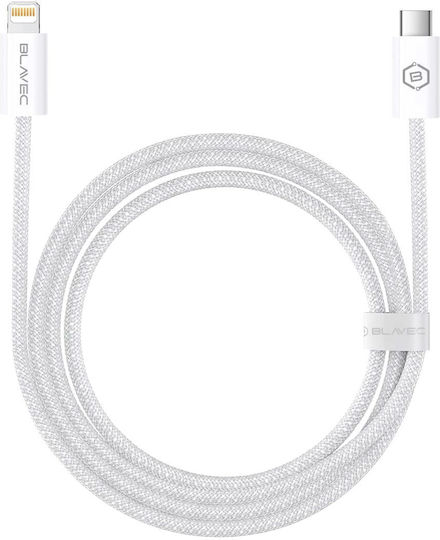 Blavec Geflochten USB-C zu Lightning Kabel 20W Weiß 3m
