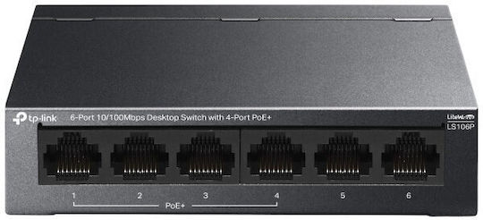 TP-LINK LS106P Неуправляем L2 PoE+ Суич с 4 Ethernet Порта и 4 SFP Порта