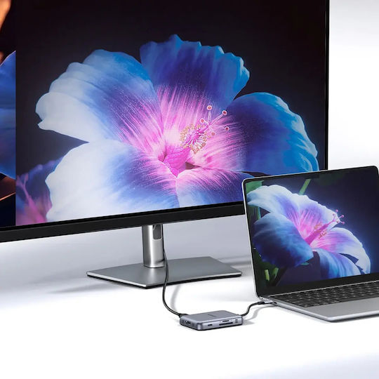 Ugreen CM896 USB-A / USB-C Docking Station με 4K PD Γκρι