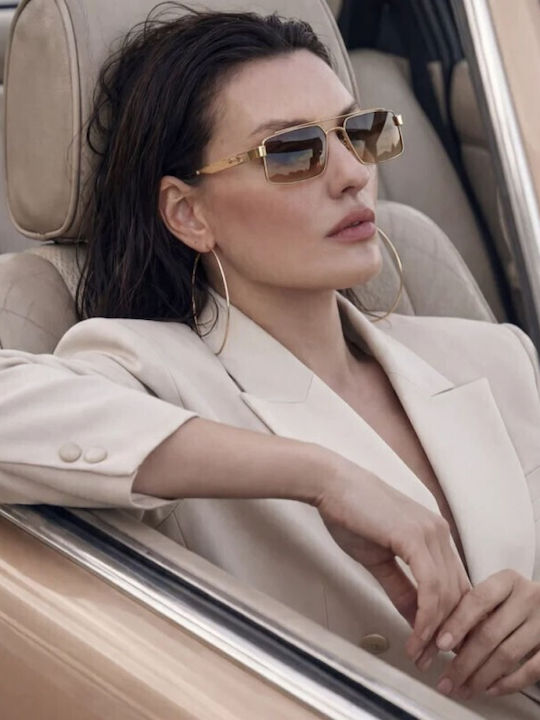 Spektre Unisex Sunglasses With Gold Metallic Frame And Mirror Lens VIC04S