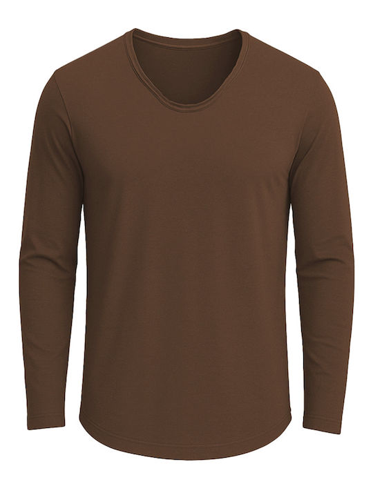 Langarm Herrenbluse Braun