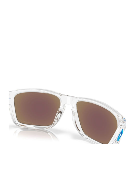 Oakley XXL Men's Sunglasses with Transparent Horn-Rimmed Frame and Polarized Mirror Lens oo9487-07