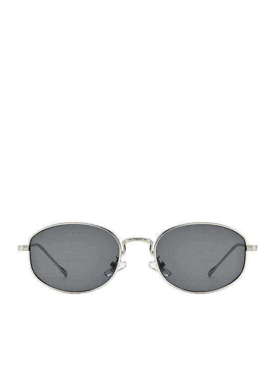 Red Raven Palma Unisex Sunglasses with Silver Metallic Frame and Black Mirror Lens